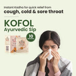 Charak Kofol Ayurvedic Sip Instant Kadha Sachet For Cold,Cough & Sore Throat (3gm Each) Sugar Free - 10 sachets (Pack of 3)