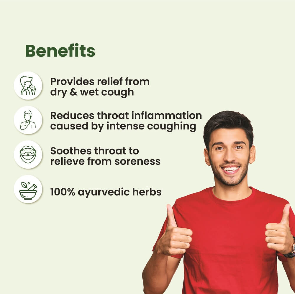 Charak Kofol Sugar Free Cough Syrup 100ml - Dry & Wet Sore Throat Relief Liquid