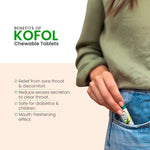 Charak Kofol Chewable Tablets - Sugar-Free Ayurvedic Lozenges for Sore Throat & Cough Relief