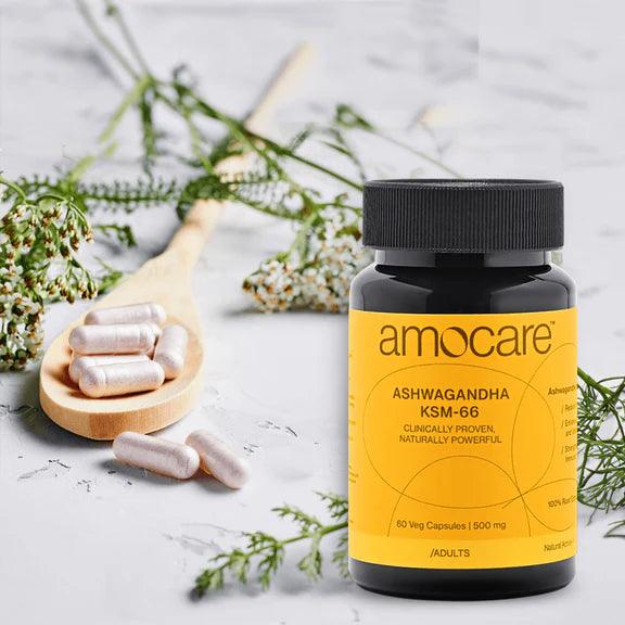 Amocare Ashwagandha KSM66 Capsules - 60 Veg Capsules