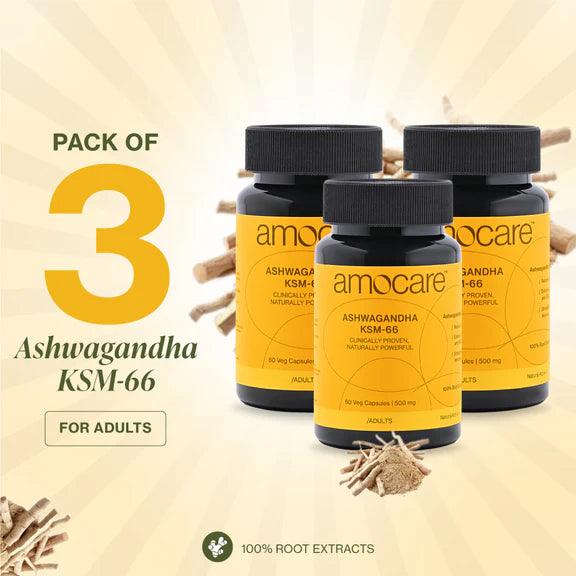 Amocare Ashwagandha KSM66 Capsules - 60 Veg Capsules