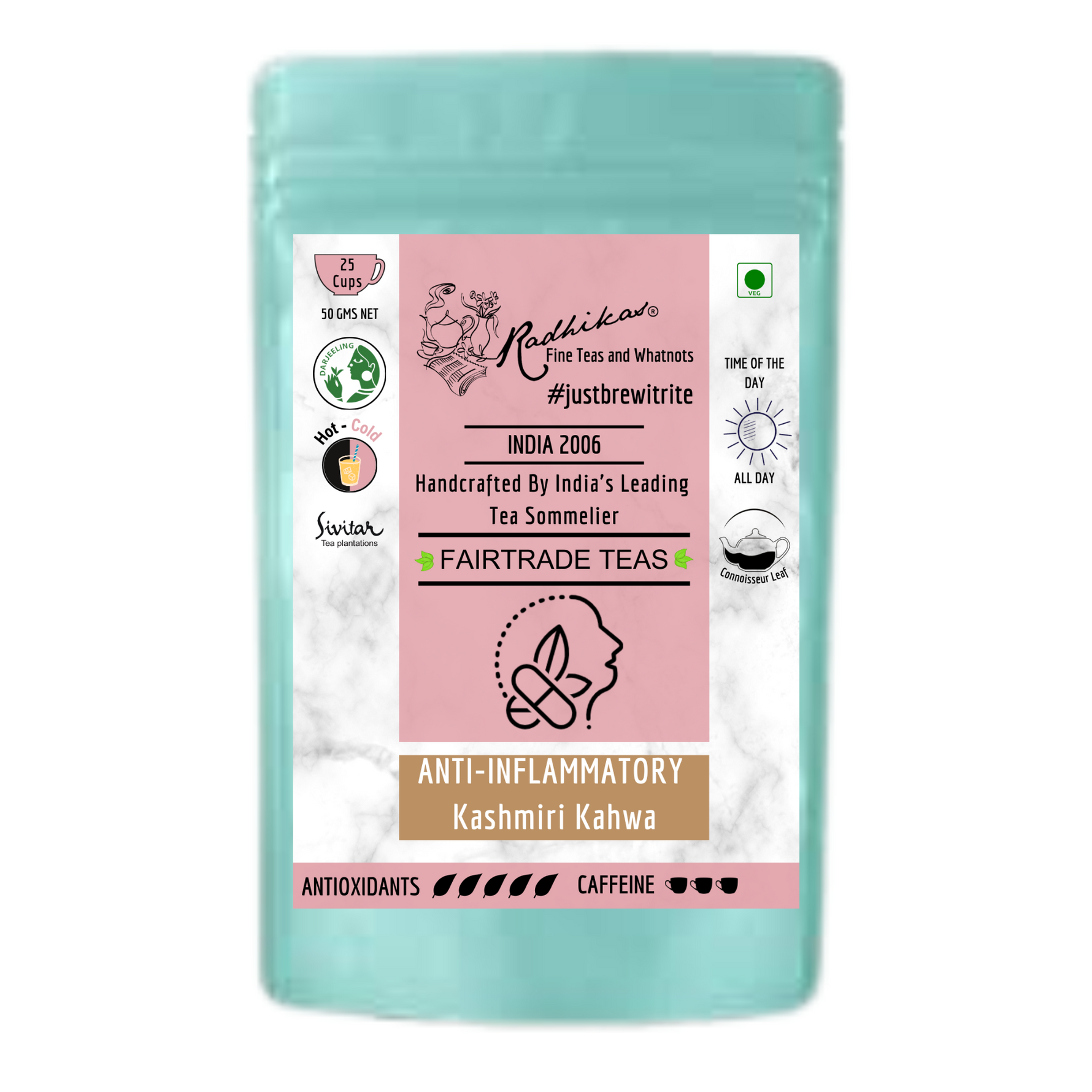 Radhikas Fine Teas Anti-Inflammatory Almond Kashmiri Kahwa - 50gm