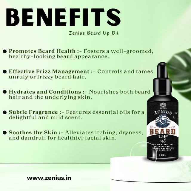 Zenius Beard Up Oil - Beard Oil for Growth and Nourishment of Facial Hair - 30ml Oil