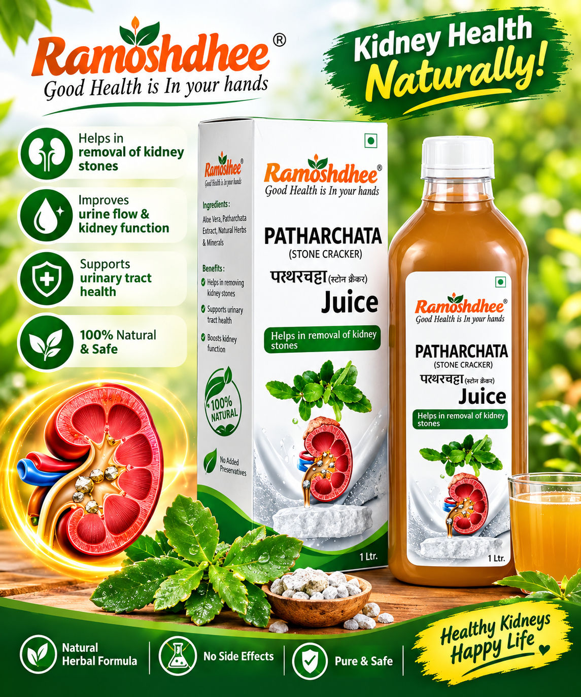 Ramoshdhee Organic Patharchatta Juice 1L