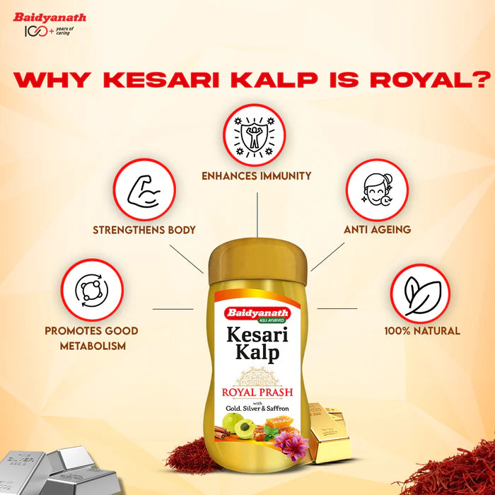 Baidyanath Amla Juice & Kesari Kalp Chyawanprash - 1Kg Combo For overall Wellness and Strength