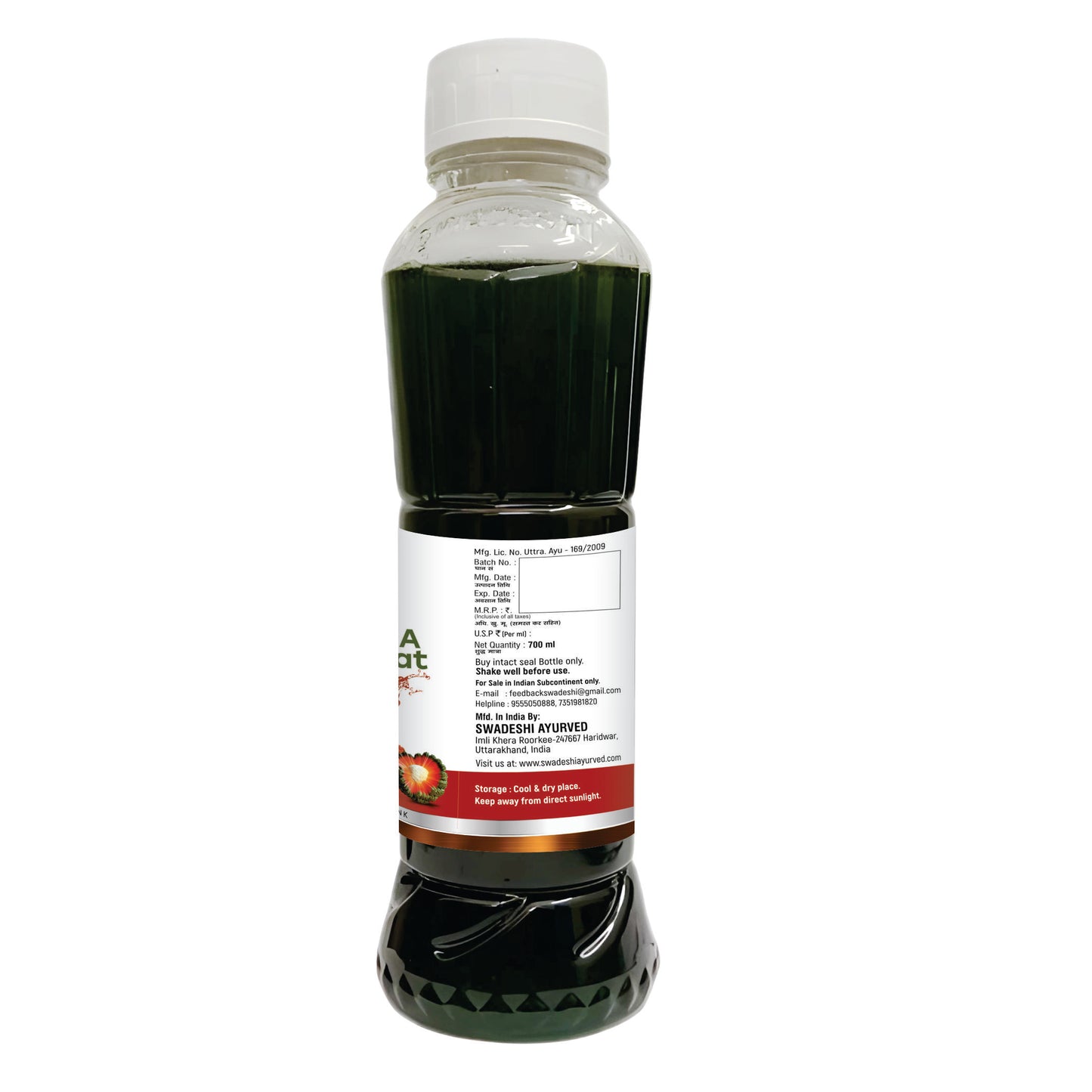 Swadeshi Kewda Ka Sharbat - Antioxidant, Fights Cancer, Mental Relaxation, 700ml