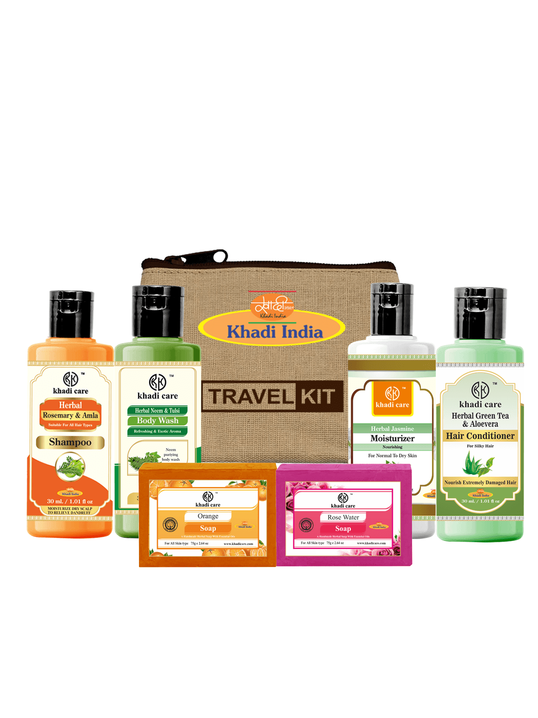 Khadi Care Travel Kit With Jute Bags