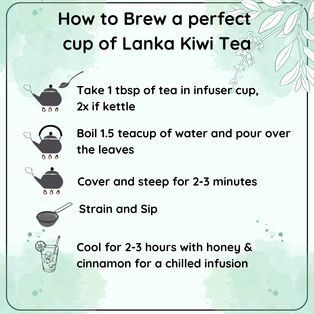 Radhikas Fine Teas REVVS UP METABOLISM Lanka Kiwi Tea - Refreshing Wellness Drink - 50gm
