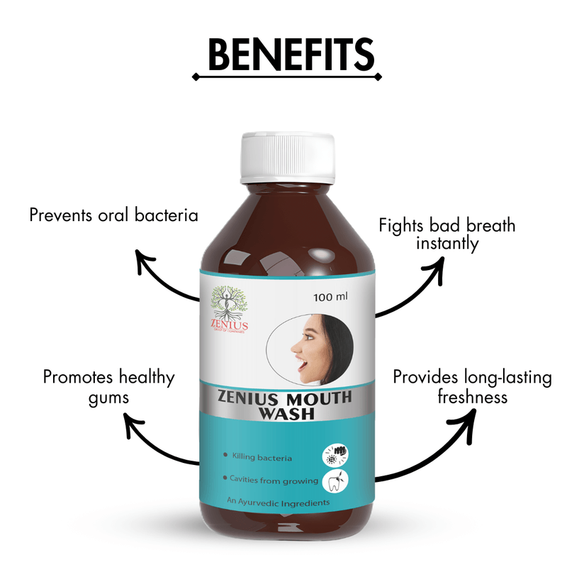 Zenius Mouth Wash - Refreshing Oral Rinse for Fresh Breath and Healthy Gums - 200ml Liquid