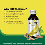 Charak Kofol Gargle Liquid - 100ml - Fast Sore Throat & Tonsillitis Pain Relief Rinse