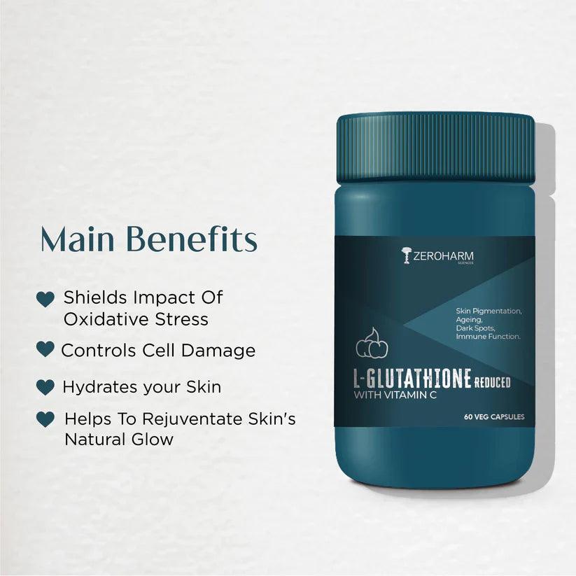 Zeroharm L Glutathione Reduced With Vitamin C Capsules - 60 Capsules