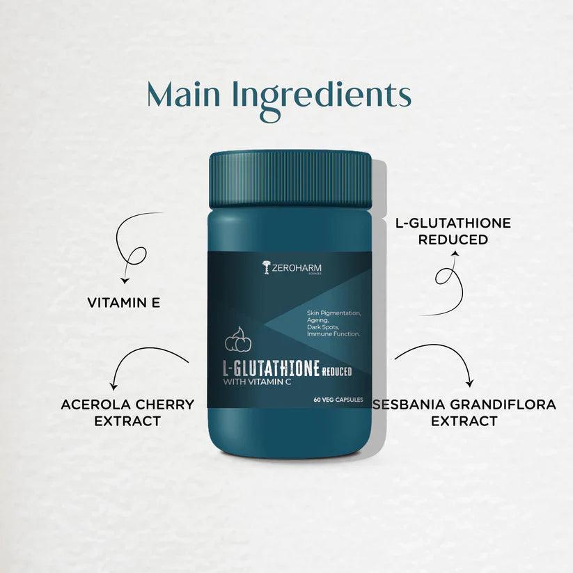 Zeroharm L Glutathione Reduced With Vitamin C Capsules - 60 Capsules