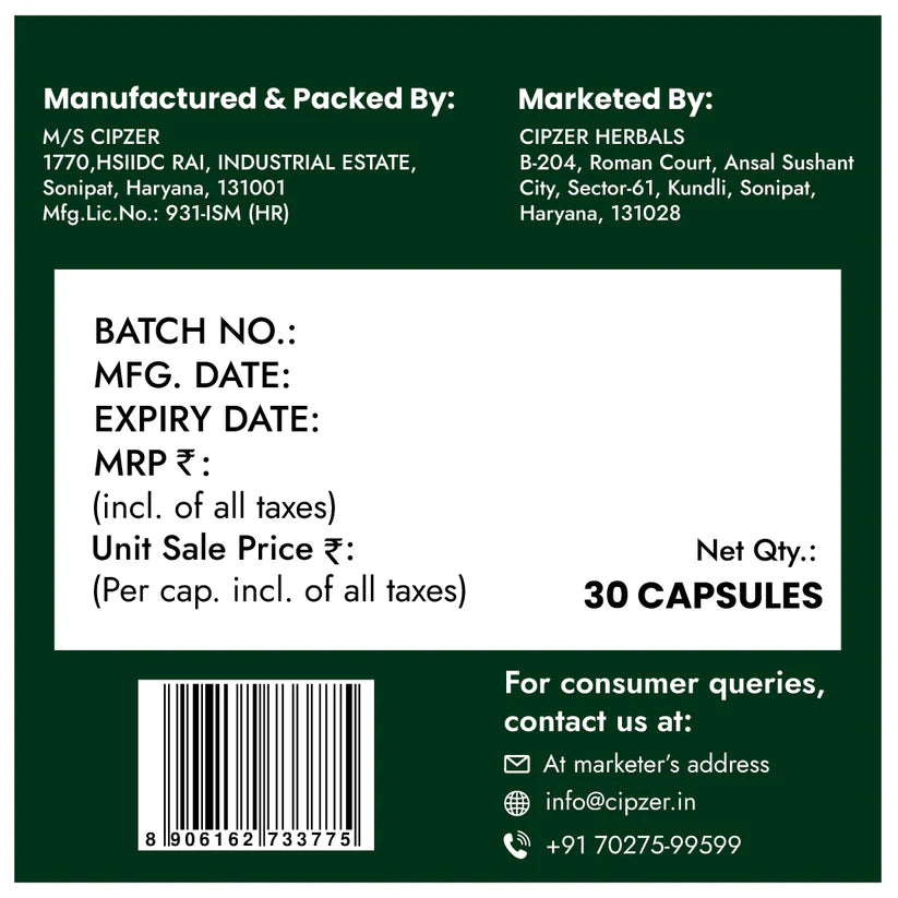 Cipzer LB Kabir Capsules - 30 Capsules