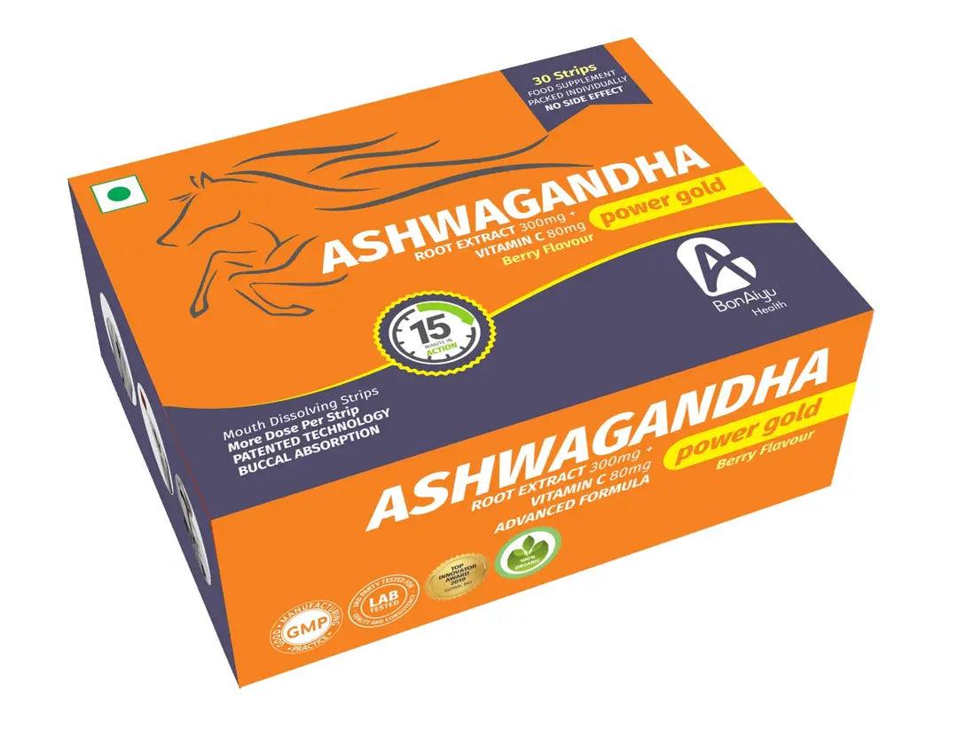 BonAiyu Ashwagandha + Vitamin C Mouth Dissolving Strips - 30 Strips