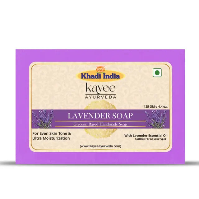 Kayee Ayurveda Lavender Soap for Men & Women | Herbal Lavender Bathing Soap with Refreshing Floral Fragrance | Gentle Daily Cleansing Body Soap for Soft, Smooth, Clean & Fresh Looking Skin