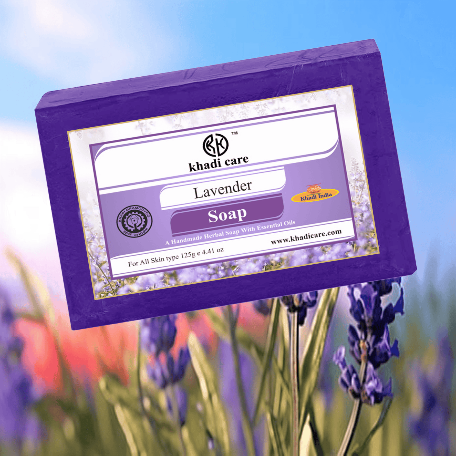 Khadi Care Herbal Lavender Soap - 125g
