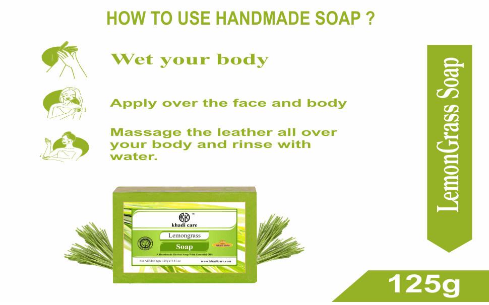 Khadi Care Herbal Lemongrass Soap - 125g