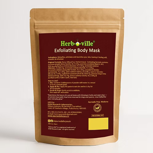 KVM Herb-o-ville® Exfoliating Ayurvedic Mud Mask - 100g