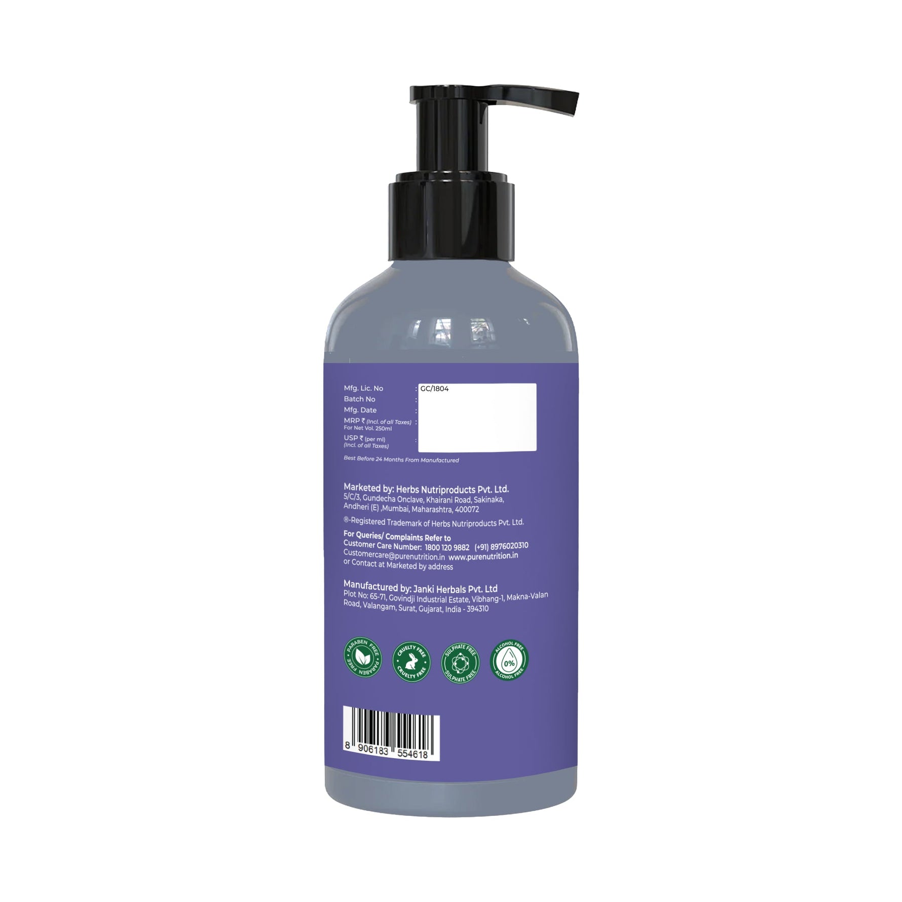 Pure Nutrition Anti-Hairfall Shampoo – 250ml | With Multi-Peptides, B5 & Keratin | Strengthening Care