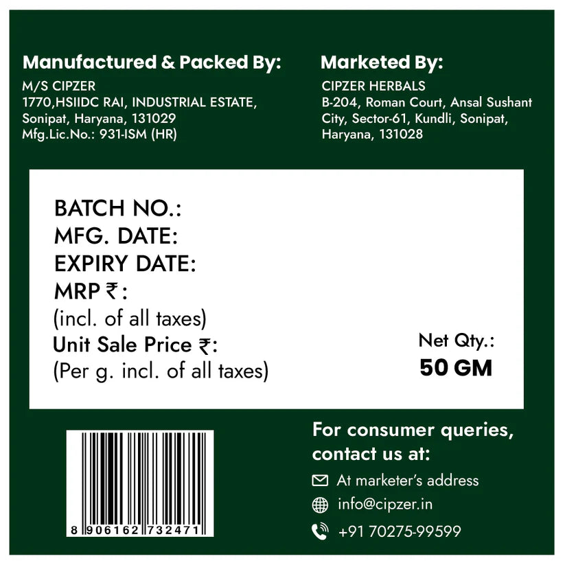 Cipzer Lukocef Powder - 50G | Herbal Relief for Leucorrhoea, Menstrual Cramps & Women’s Wellness