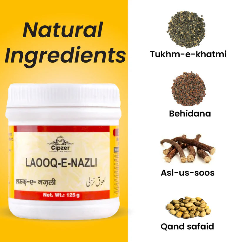 Cipzer Laooq-E-Nazli Powder -125gm | Unani Herbal Remedy for Chronic Cold, Sinusitis & Respiratory Wellness