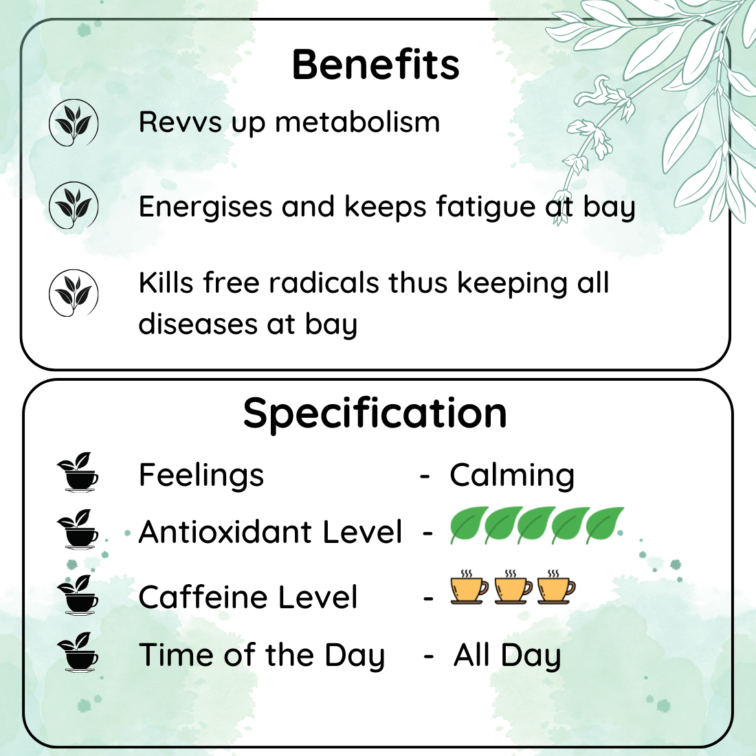 Radhika's Fine Teas ENERGISING Laoshan Green Leaf Tea (50g)