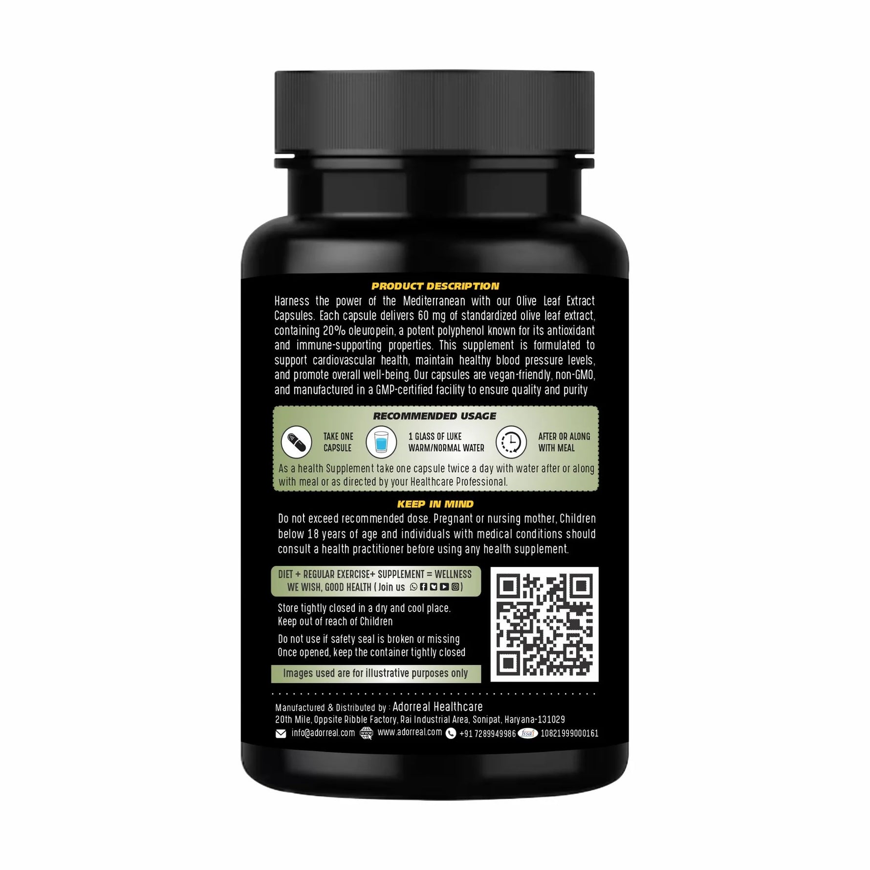 Adorreal Olive Leaf Extract Capsule | 60 Capsules