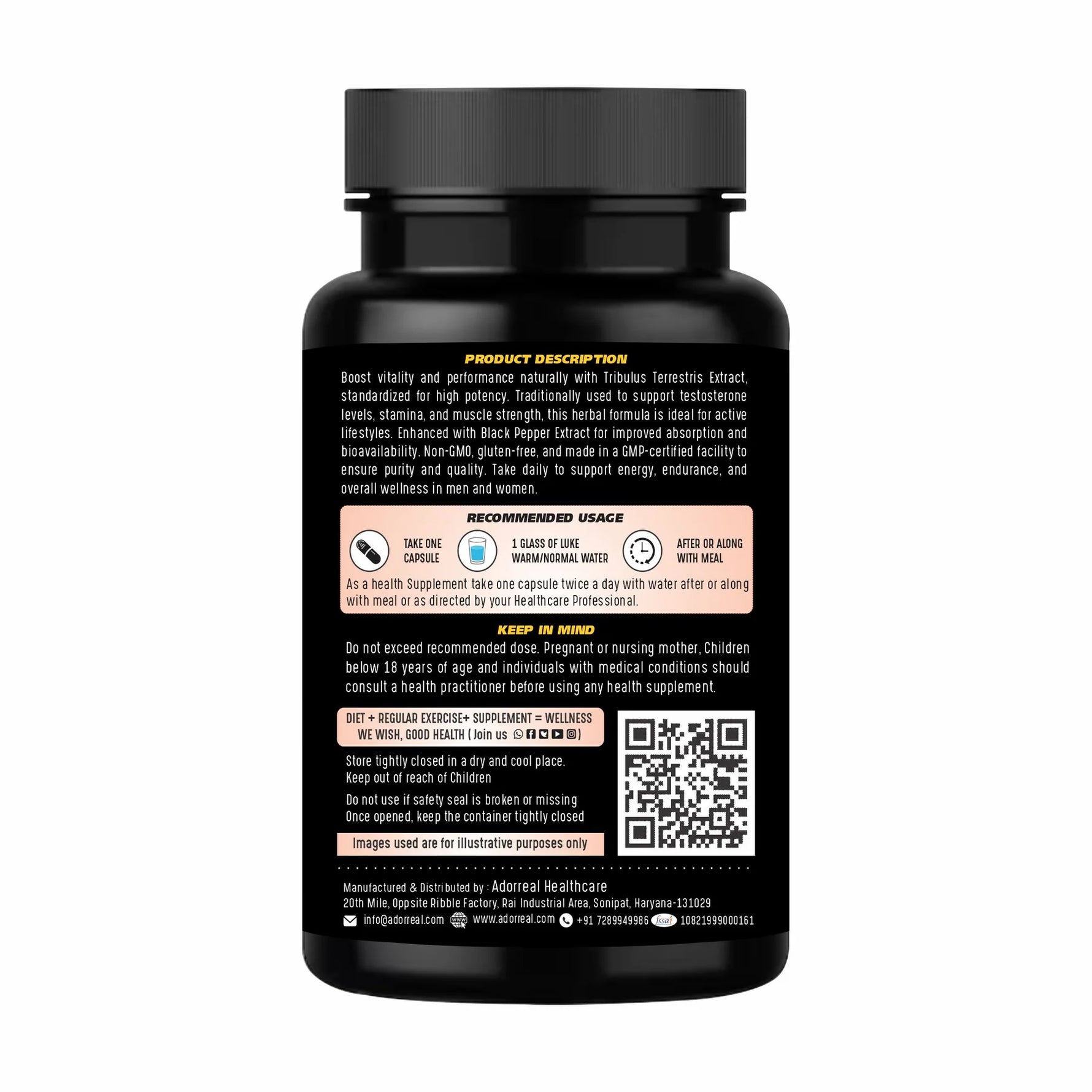 Adorreal Tribulus Terrestris Capsule | 60  Capsules