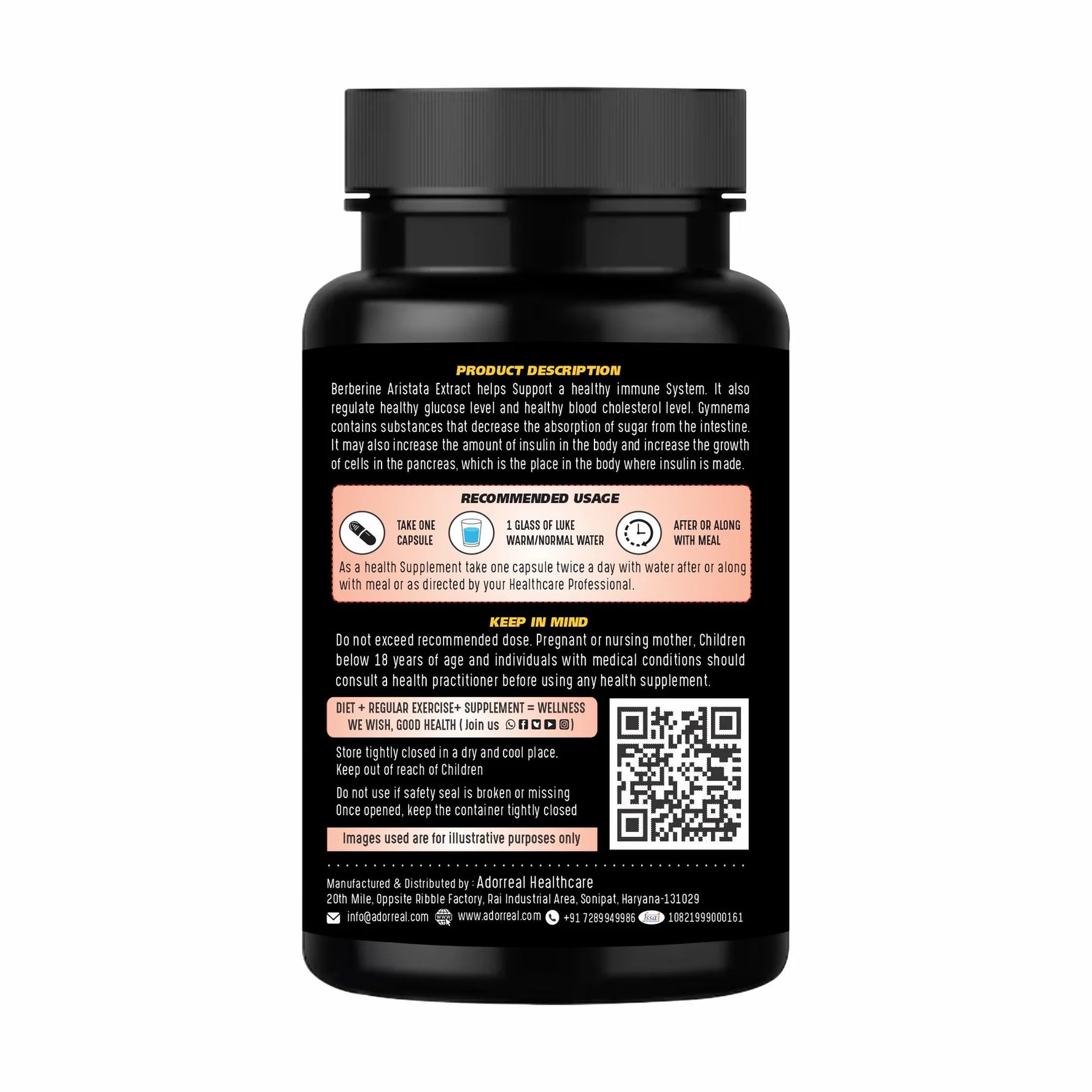 Adorreal Berberine Aristata Capsule | 60  Capsules