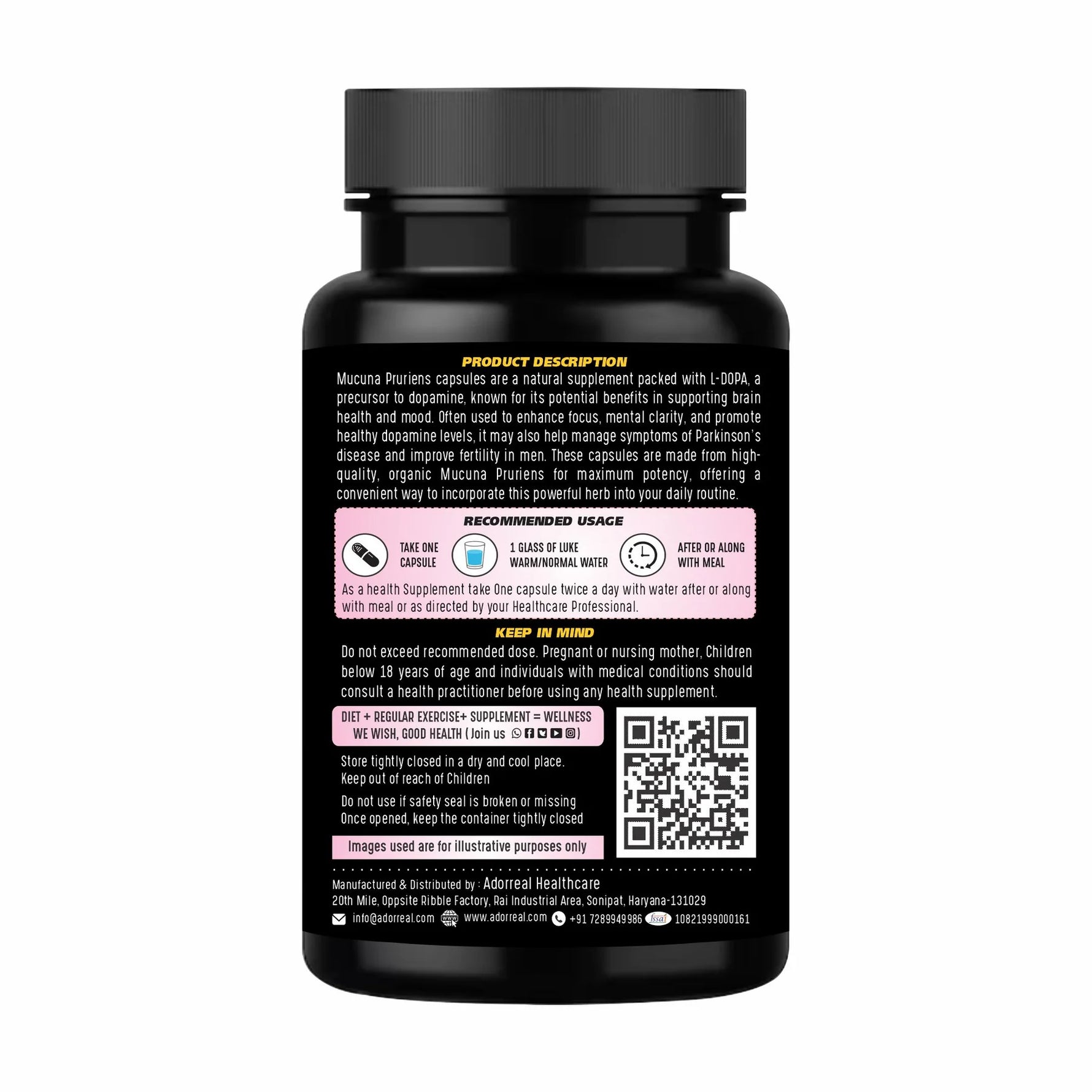 Adorreal Mucuna Pruriens Capsule | 60 Capsules