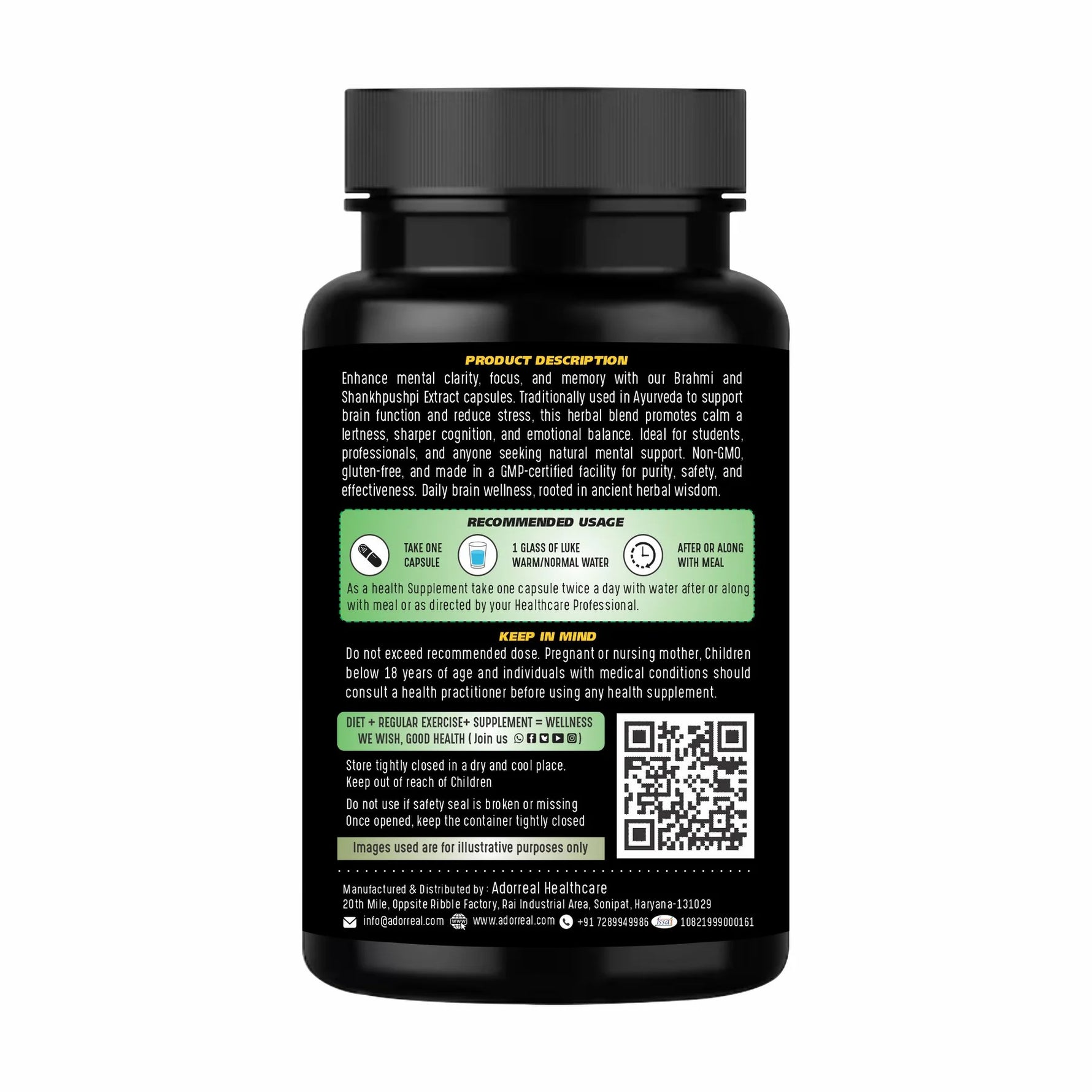 Adorreal Brahmi Extract Capsule | 60  Capsules