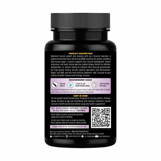 Adorreal L-Leucine Amino Acid Capsule | 60 Capsules