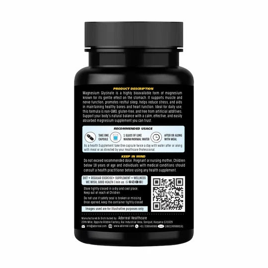 Adorreal Magnesium Glycinate Capsule | 60  Capsules
