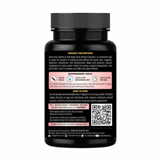 Adorreal Apple Cider Vinegar Capsule | 60 Capsules