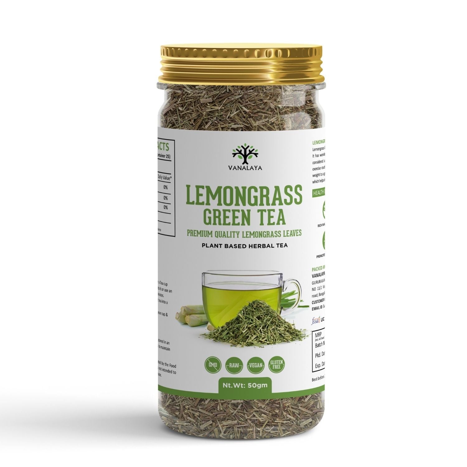 Vanalaya Lemongrass Green Tea for Detox Weight Loss & Digestion