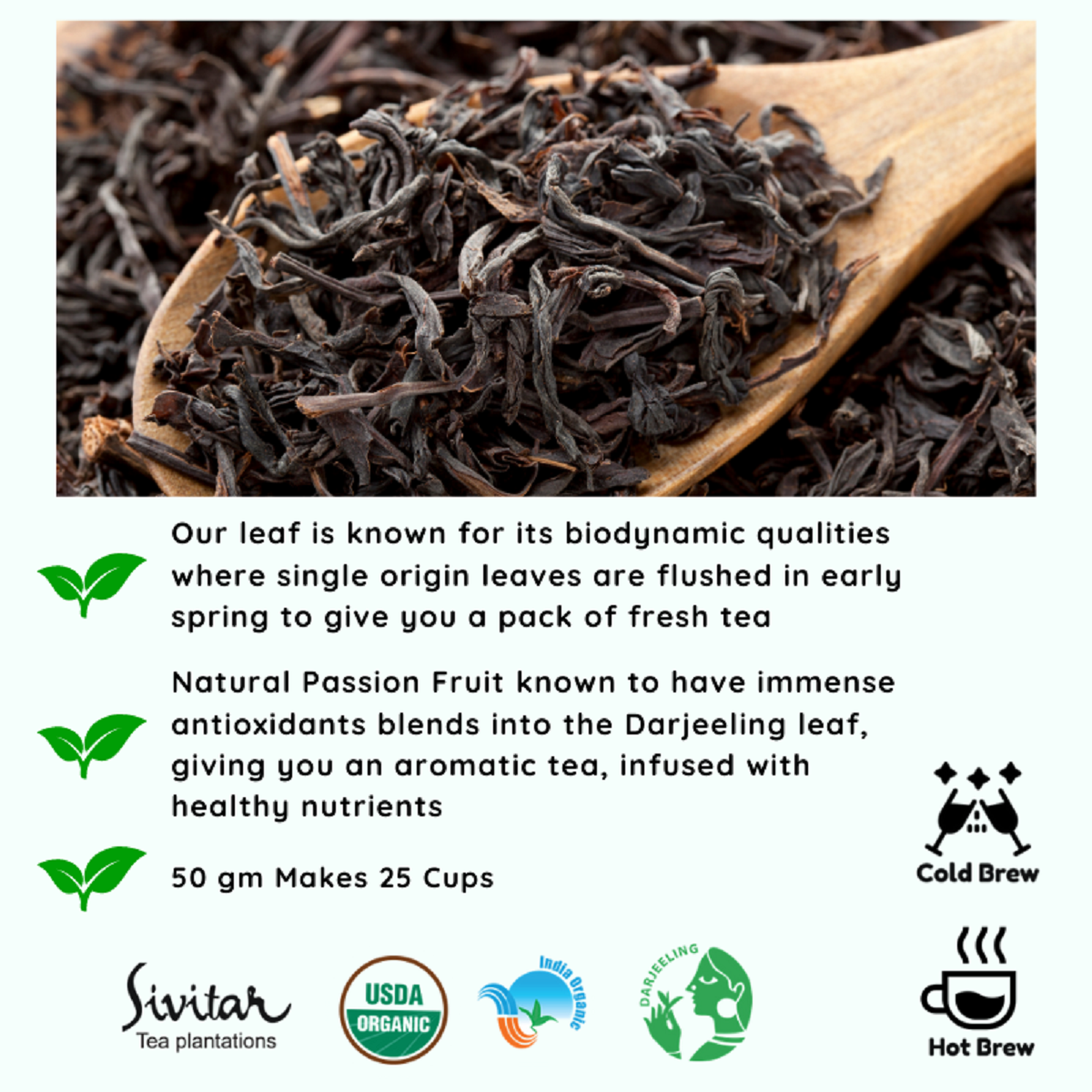 Radhikas Fine Teas Leo Passion Fruit Leaf Tea - 50gm