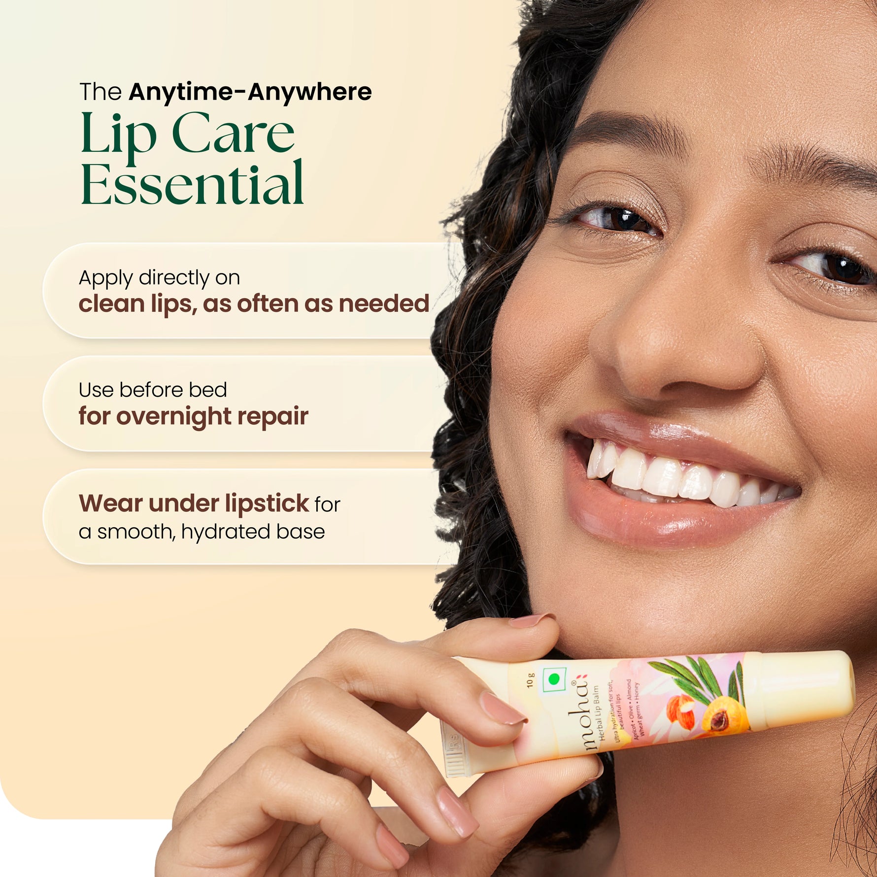 Moha: Herbal Lip Balm (10g) - Ayurvedic Cracked Lip Repair & Hydrating Lip Butter