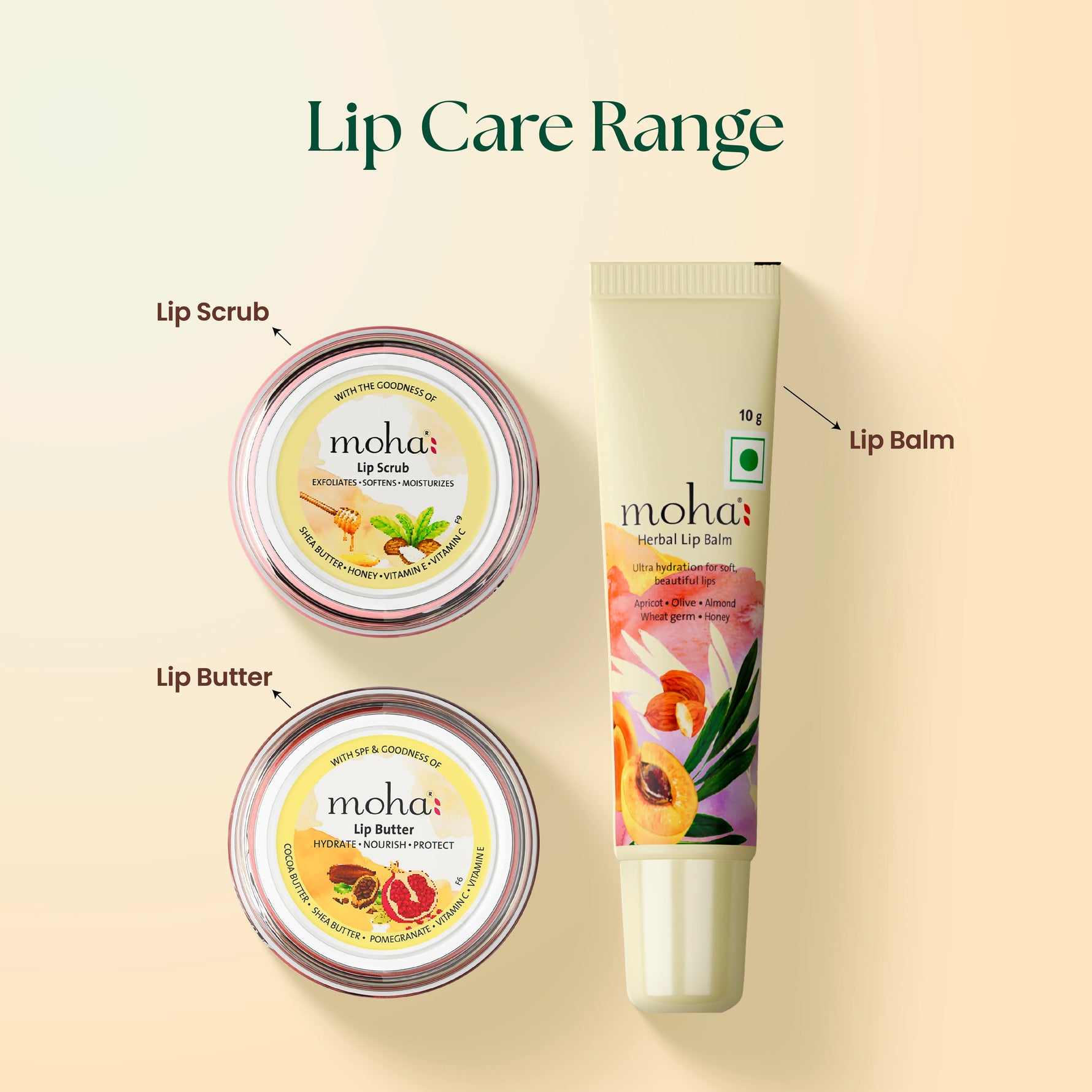 Moha: Herbal Lip Balm (10g) - Ayurvedic Cracked Lip Repair & Hydrating Lip Butter