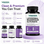 Vitalmins Liposomal Magnesium Glycinate Capsules | Maximum Bioavailability for Deep Sleep, Muscle Recovery & Stress Relief – 60 Capsules