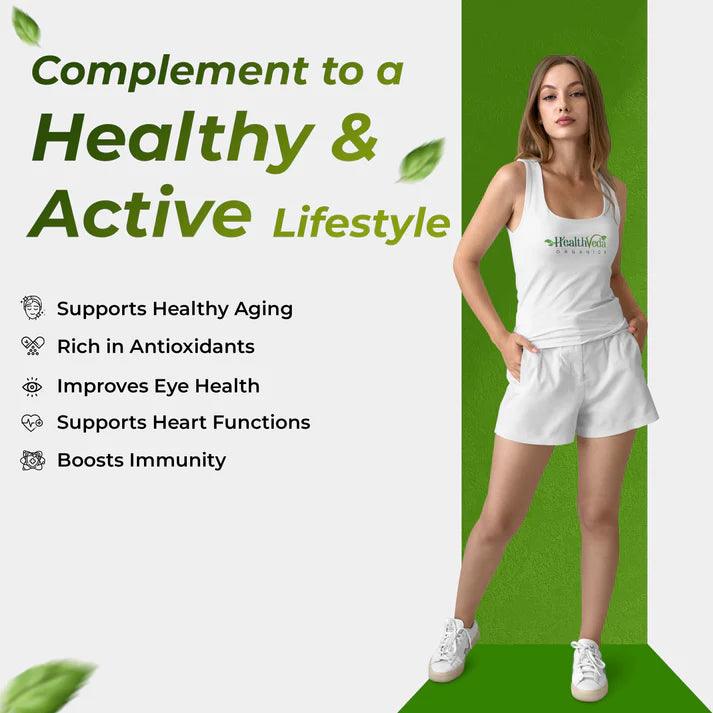 Health Veda Organics Astaxanthin Capsule - Plant Based 8mg - 60 Veg Capsules