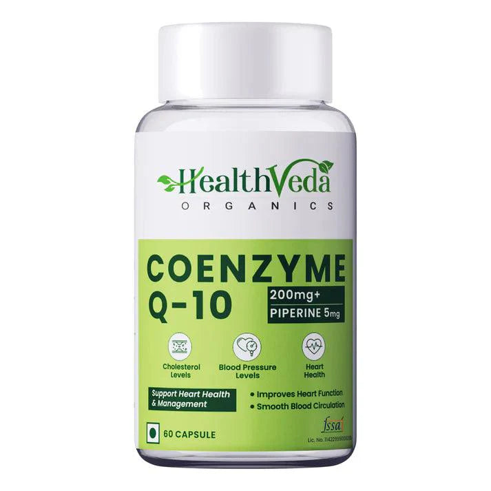 Health Veda Organics Coenzyme Q10 - Mitochondrial Energy & Cardiovascular Equilibrium (60 Capsules)