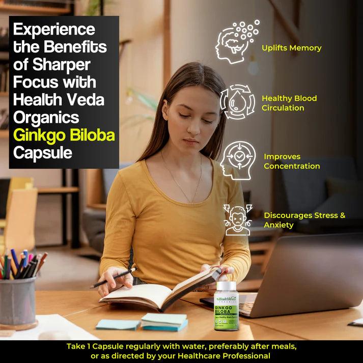 Health Veda Organics Ginkgo Biloga Capsule - 60 Capsules