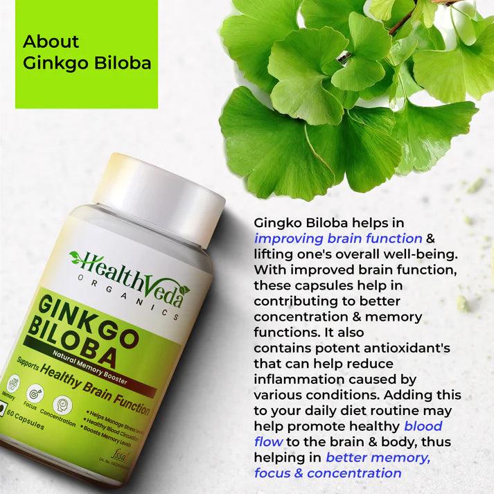 Health Veda Organics Ginkgo Biloga Capsule - 60 Capsules