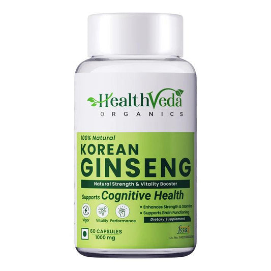 Health Veda Organics Korean Red Ginseng Veg Capsule - 60 Capsules
