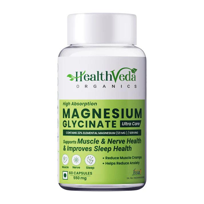 Health Veda Organics High Absorption Magnesium Glycinate Capsule - 60 Capsules
