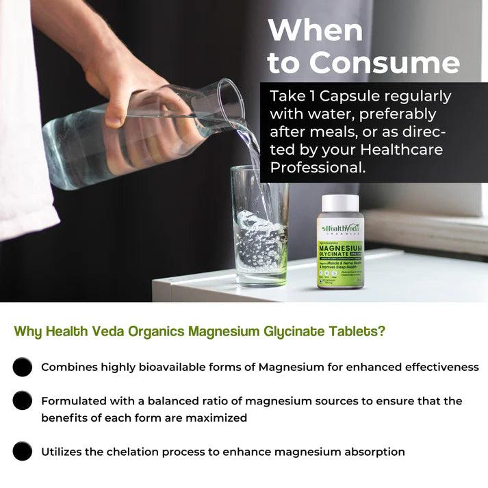 Health Veda Organics High Absorption Magnesium Glycinate Capsule - 60 Capsules