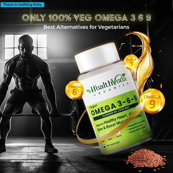 Health Veda Organics Omega 3 6 9 Capsule - 60 Capsules