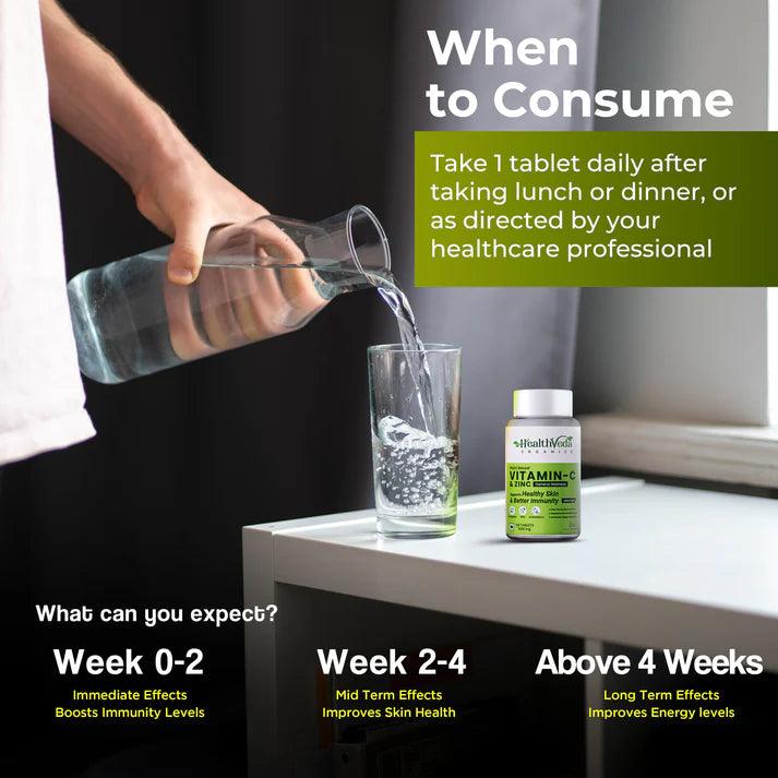 Health Veda Organics Natural Vitamin-C 1000 mg Vegan Tablet - 120 Tablets