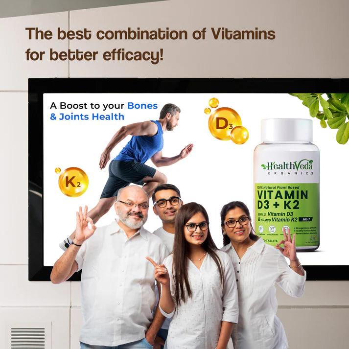 Health Veda Organics Vitamin D3 + K2 Healthy Bones Tablet - 60 Tablets
