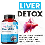 Raskam Liver Detox - 100 Capsules Natural Detoxification Formula - Digestive Enzymes - Supports Liver - Fit Health Fatty Liver Care- Body Detox Support